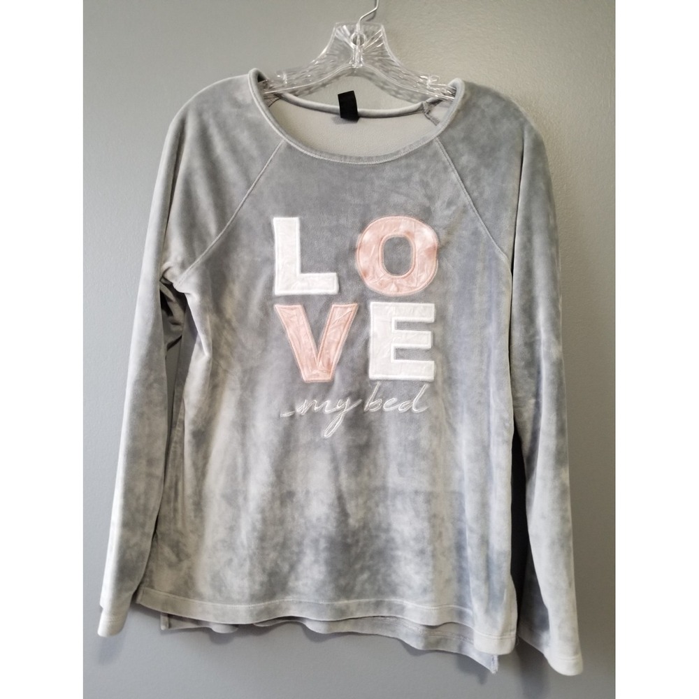 George Women's Textured Stretch‎ Microfleece 2-Piece Pajamas Set, Small, Grey - Picture 2 of 13